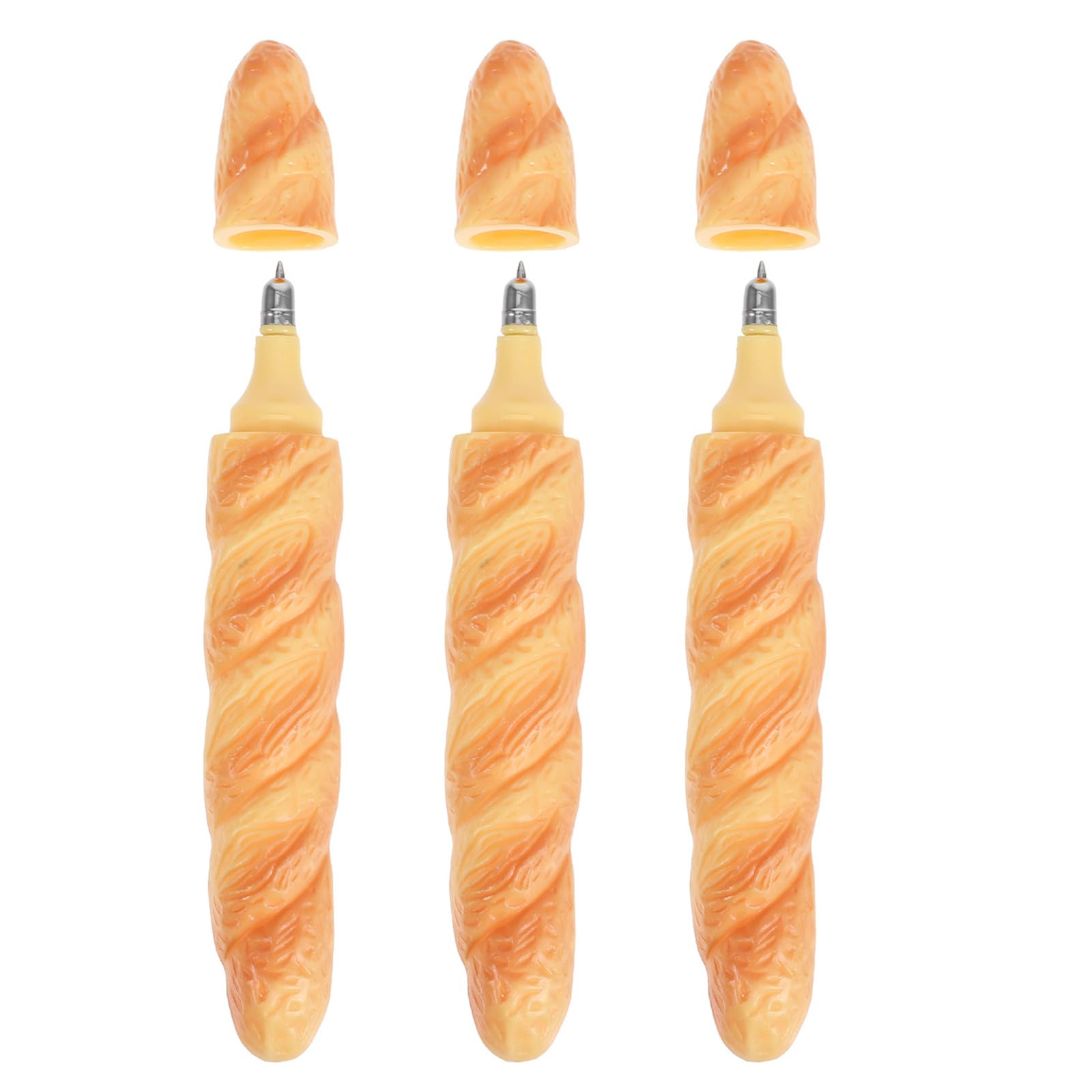 HAPINARY 3PCS Novelty Ballpoint Pen: Baguette Bread Writing Pens - Food Stationery - Funny Bakery Theme Ballpoints for Classroom Prizes Stocking Stuffers