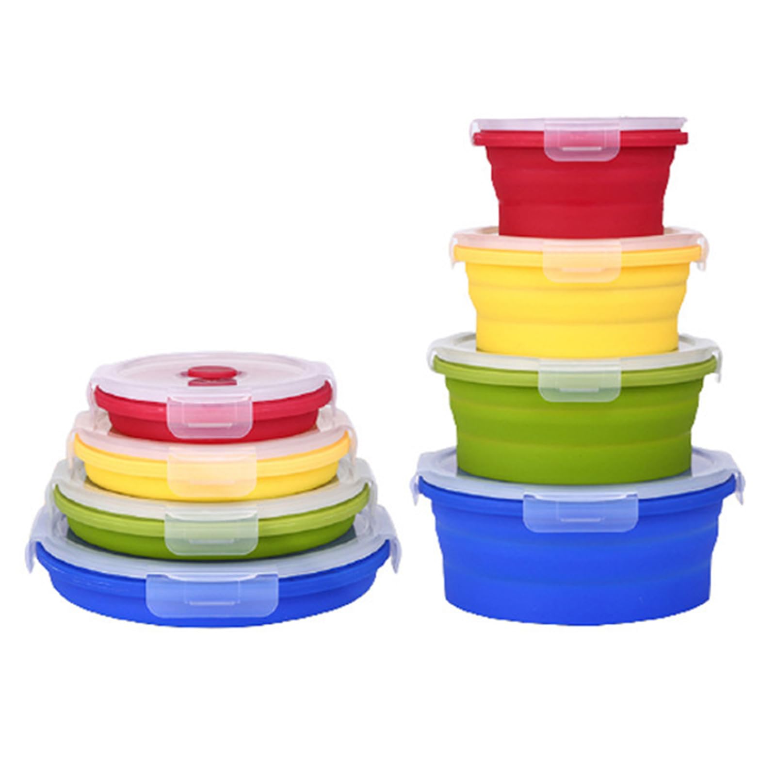 Conteneur alimentaire en silicone portable pour randonnée et salade en bivouac RoseFlower
