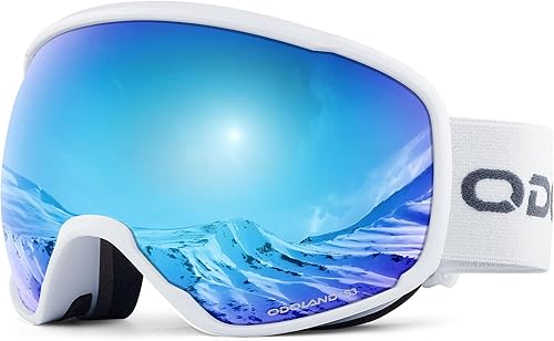 Miniatura 12 de Odoland Gafas de esquí – Antivaho OTG protección UV gafas de nieve y snowboard para hombres, mujeres, adultos, jóvenes, esquí, snowboard Lente negra