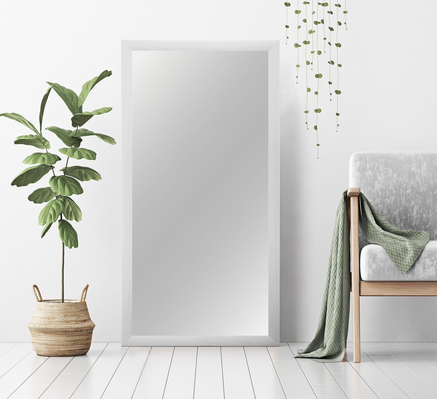 Miroir En Pin Massif 50x50 Cm – Fabriqué à La Main – Bois Récupéré – Teinte Marron