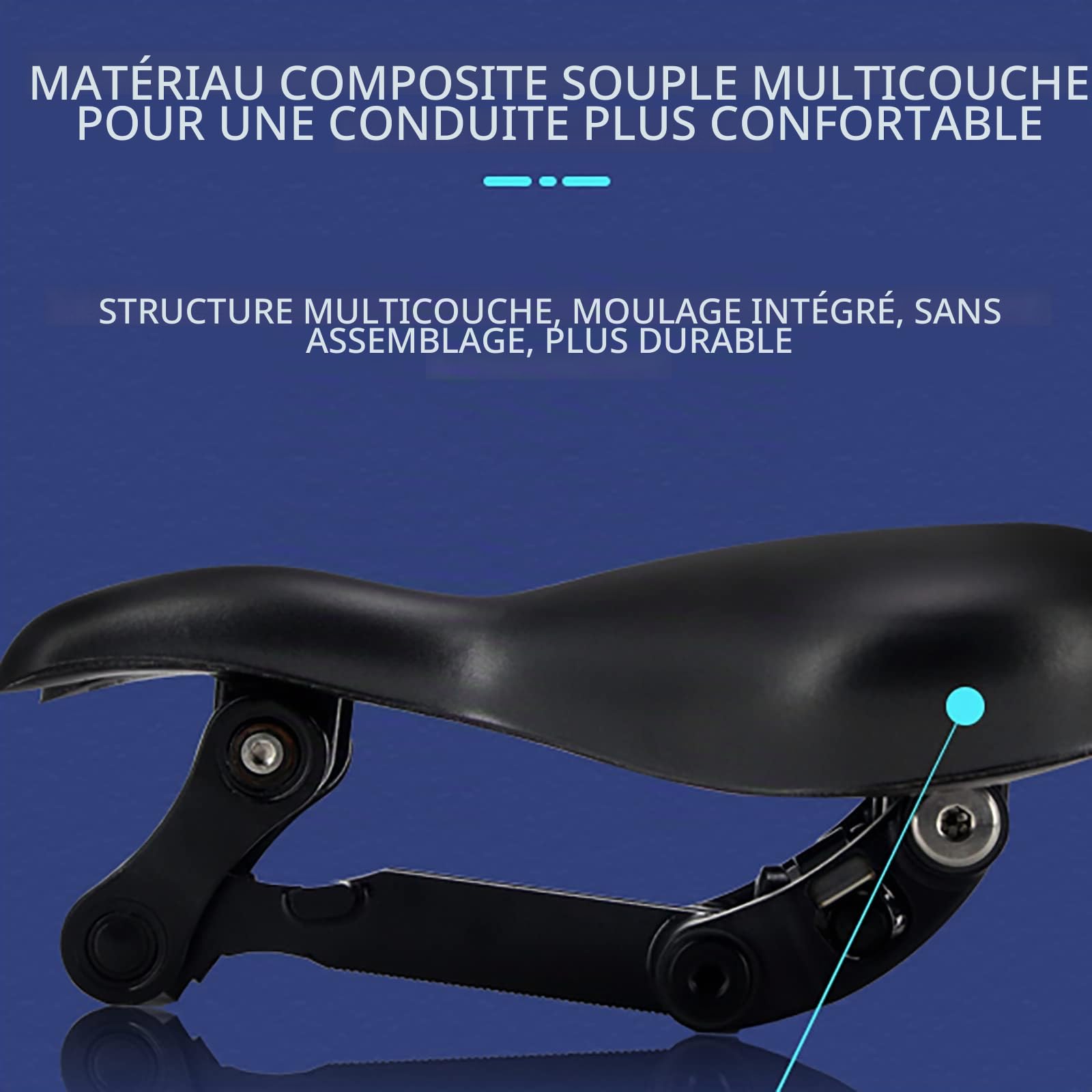 Siège de vélo Suspendu, Siège de vélo Confortable pour Hommes et Femmes, Design Ergonomique, 12 Points d'articulation conçus pour Les Hanches, Convient à la Plupart des vélos