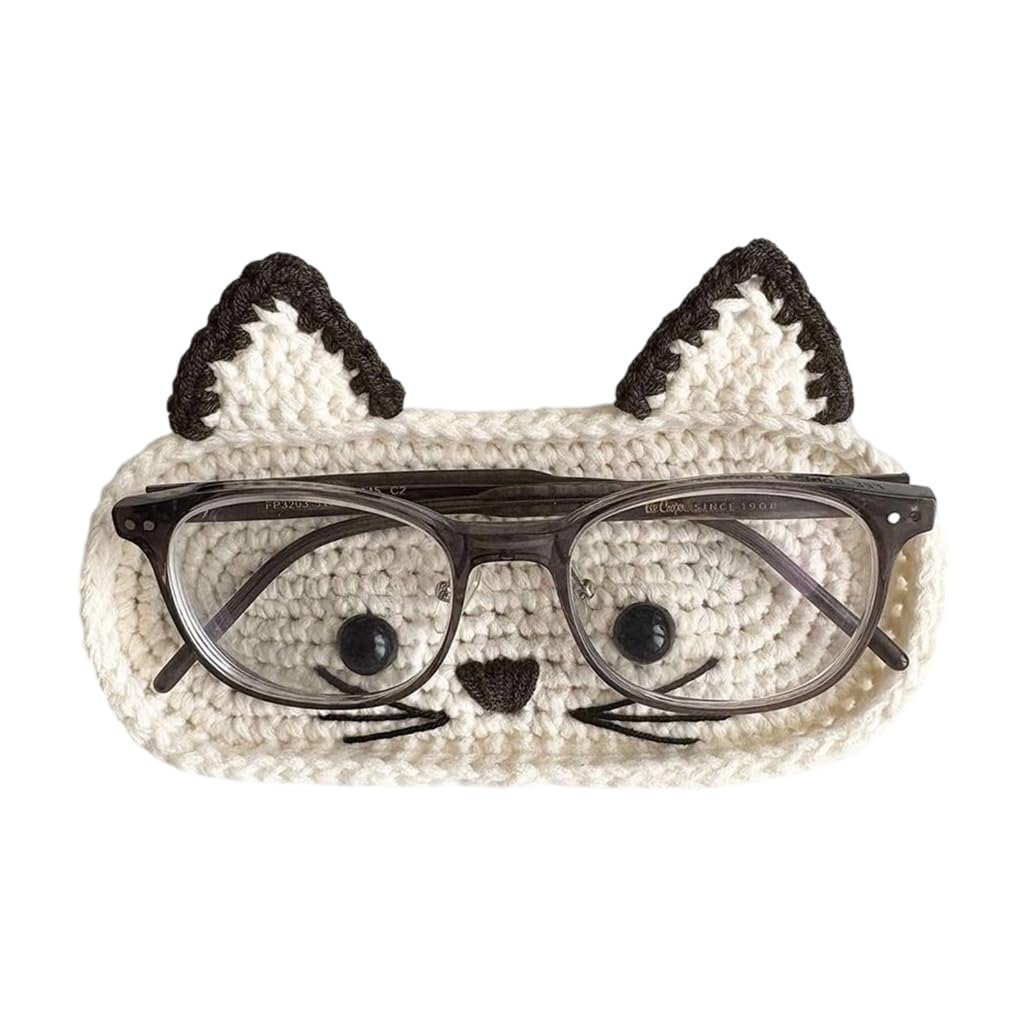 Sodeber Style B 2 Handmade Crochet Animal Theme Glasses Holder Eyeglass Protective Storage Tray For Home Desk Spectacle