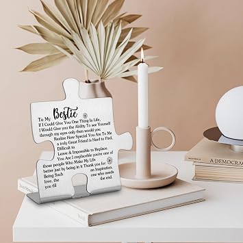 To My Bestie Gifts Bestie Gifts from Sister Thank You for Being My Unbiological Sister Best Friend Christmas Wedding Friendship Gifts for Sister Bestie Decorative Sign Funny Office Desk Decor
