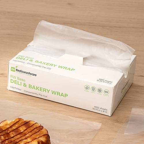 Miniatura 8 de RW Base - Hojas de plástico de 10.75 x 8 pulgadas, 1000 envolturas de plástico de carnicero entrelazadas, precortadas, desechables, hojas de