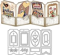 DELORIGIN Folding Greeting Card Cutting Dies - Carbon Steel Stencils for 3D Birthday Mother's Day Scrapbooking Crafts