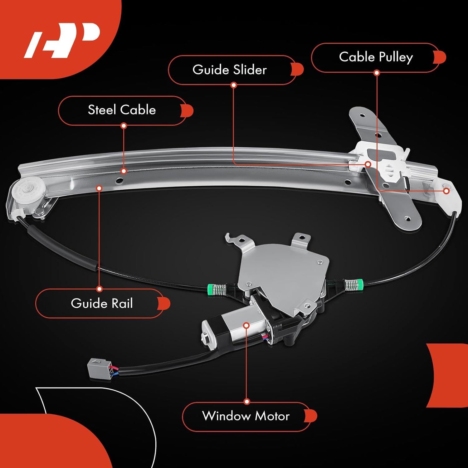 A-Premium Power Window Regulator with Motor Replacement for Lincoln Town Car 1998-2011 Front Left Driver Side