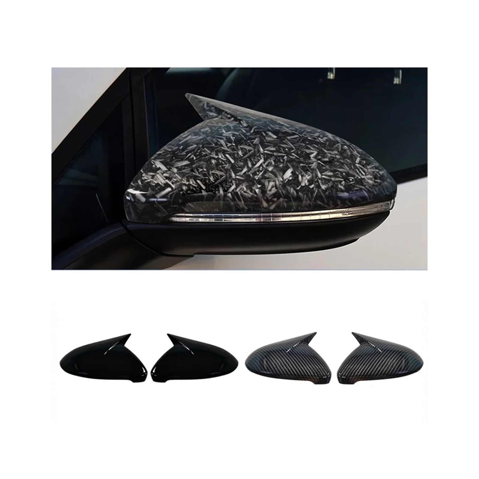 pokrowiec na lusterko wsteczne 2 szt. do Golfa 7 MK7 .5 GTI R GTE GTD 2014-2019 osłony lusterka wstecznego samochodu(Bright black)