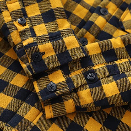 MOMOLAND Little Big Boys Long Sleeve Teddy Fleece Lined Flannel Shirt Jacket with Hood4