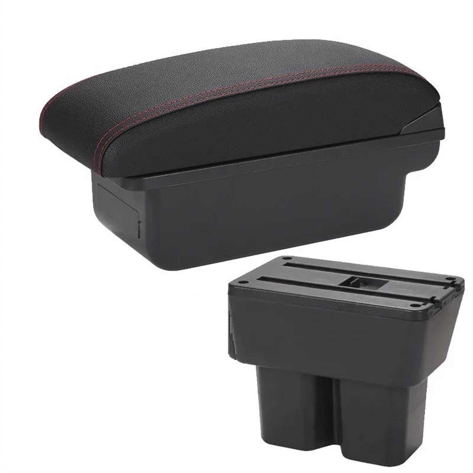 NOHEEU Car Armrest Box 2018-2024 Retrofit Parts Storage Interior Details Accessories For Jimny JB74(C1 Black red NO USB)
