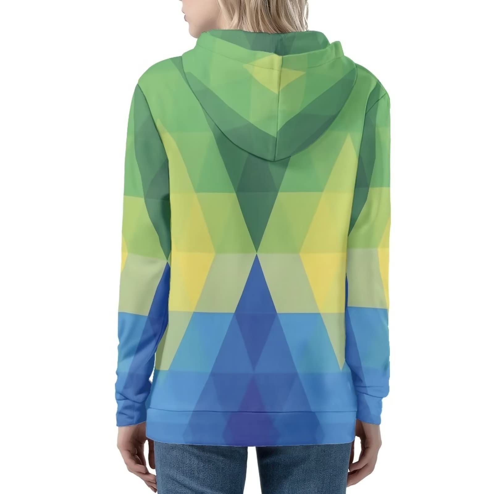 HUIACONG Rozmiar XS-5XL zapinane na zamek bluzy damskie pulower nastolatki bluza z kapturem, Kolorowy romb, L