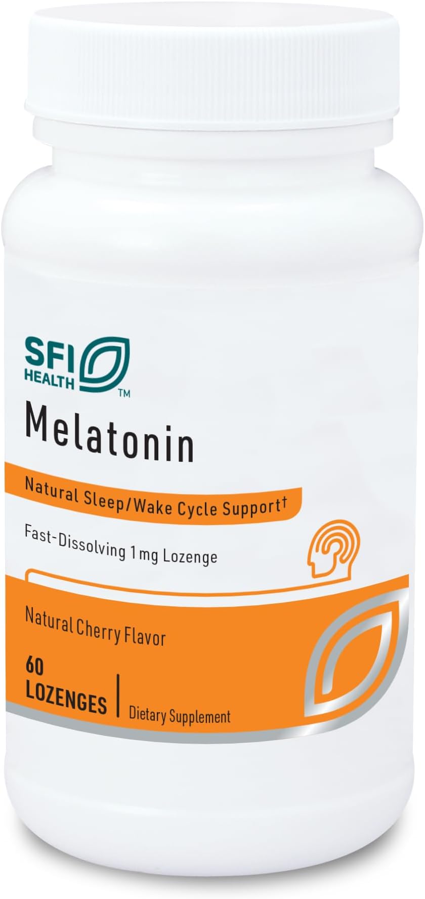 Klaire Labs SFI Health Melatonin Lozenge - Fast-Dissolving, Quick Release 1 Milligram Melatonin Tablets for Men & Women with Natural Cherry Flavor (60 Dissolvable Tablets)