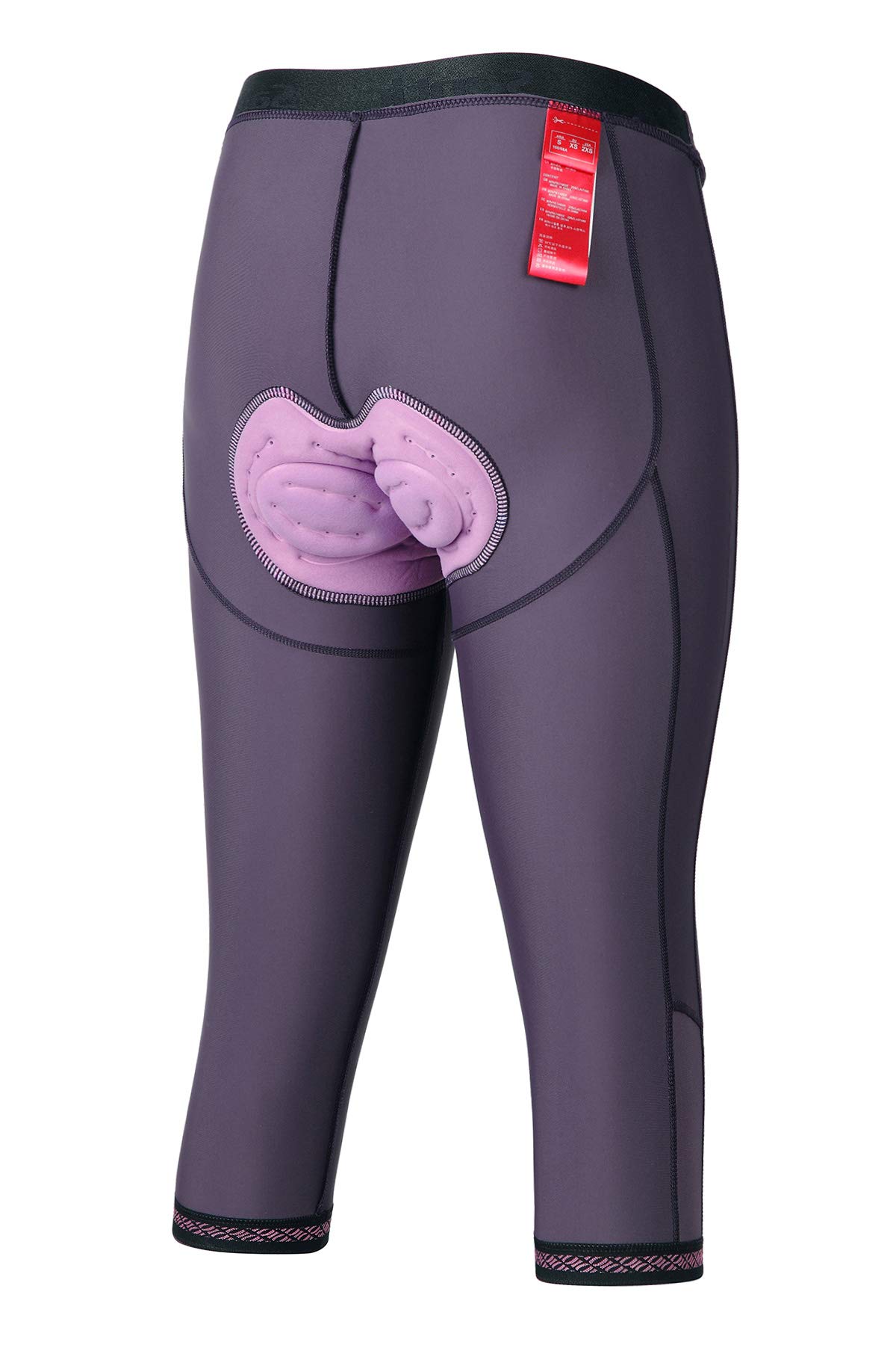Santic Pantalon Cycliste 7/8 Cuissard Vélo Femme Rembourré pour Vélo Respirant Leggings de Vélo Collants de Cyclisme Longues VTT Noir