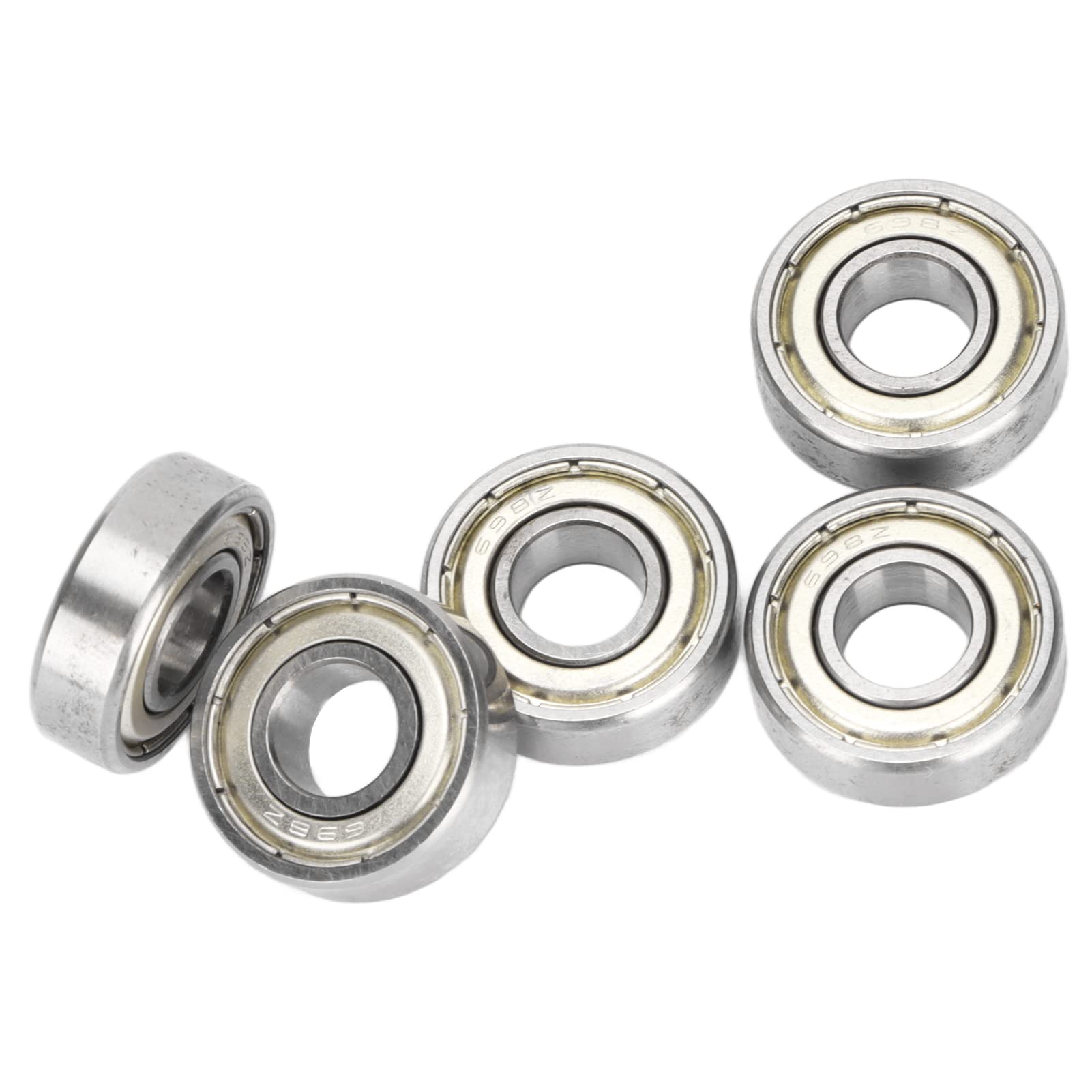 10Pcs 698ZZ Ball Bearing, 8x19x6mm Bearing Steel Double Shielded