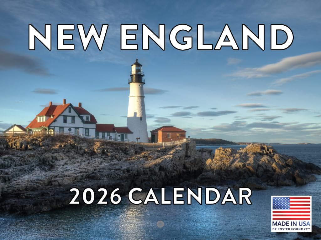 New England Calendar 2026 Monthly Wall Calender 12 Month | American Made In The USA โ image 1
