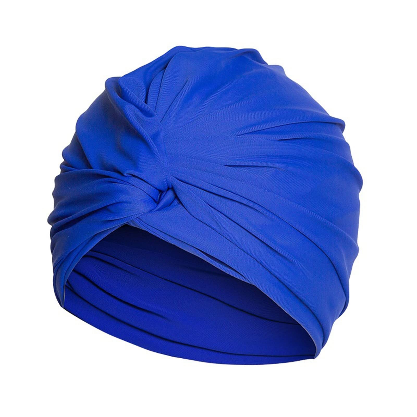 Nylonowy Czepek Pływacki, Czepek pływacki damski z długimi włosami, dwuwarstwowy, elastyczny, nylonowy, o wysokiej elastyczności, wielokolorowy(Navy Blue)