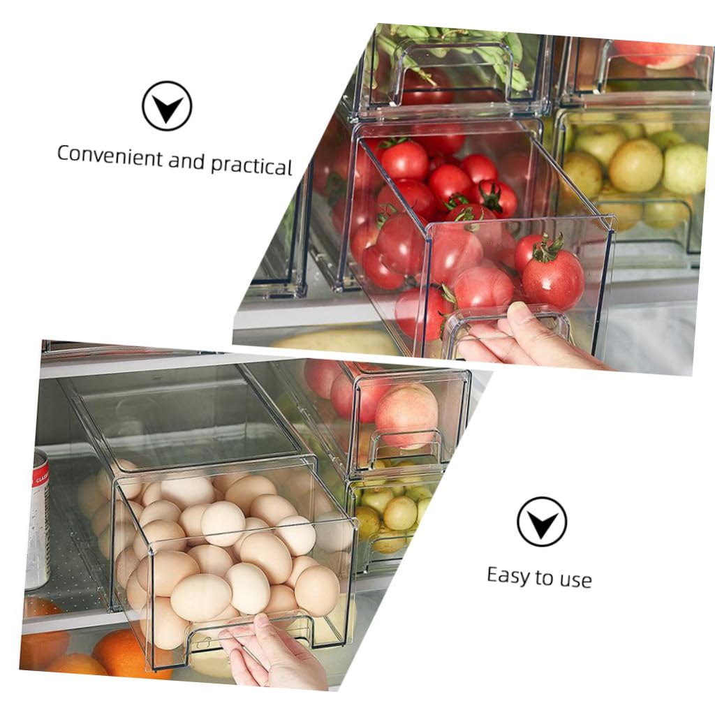 Große Kühlschrank Aufbewahrungsbox aus Pet mit Einfacher Entnahme und Platzmaximierung Transparente Schubladenbox für Gemüse und Reste im Kühlschrank oder Arbeitsplatte