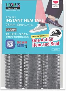LEONISIron-on Instant Hem Tape 25mm x 10m (1 inch x 11 yds) Dark Gray [ 78005 ]
