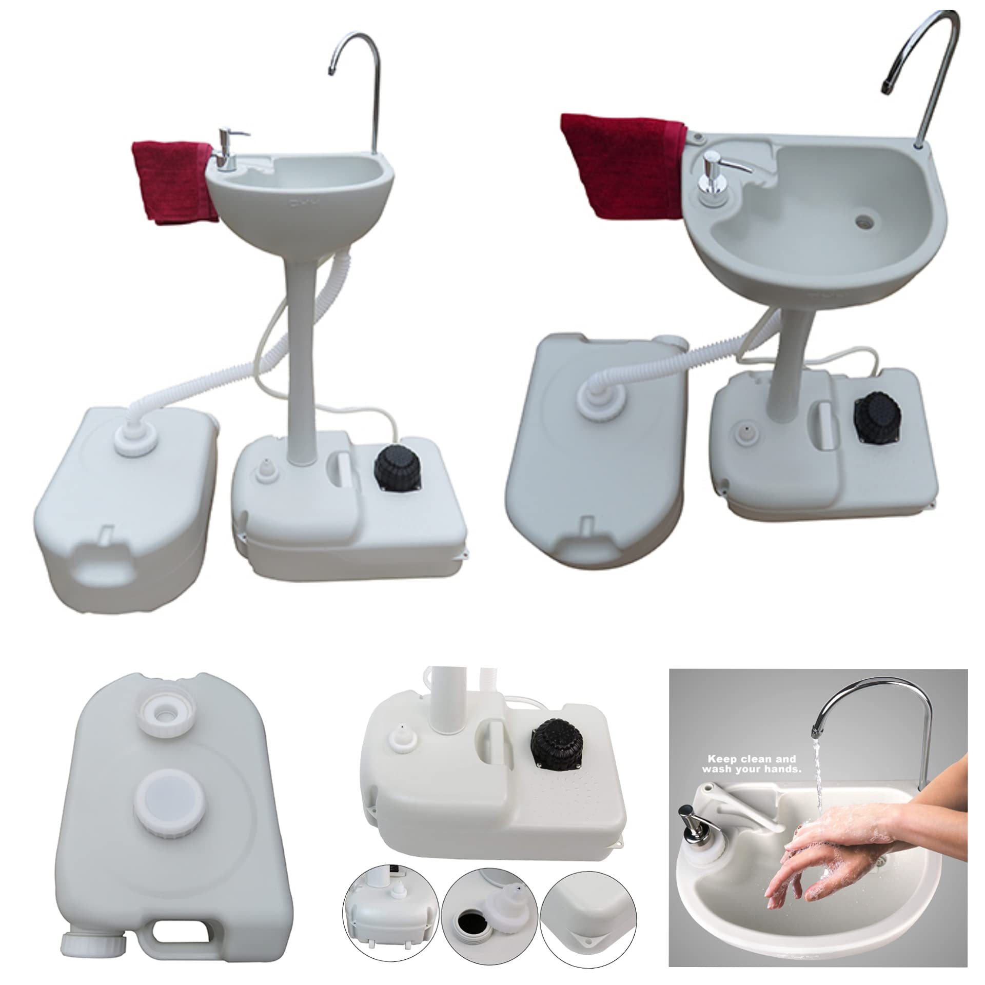 AMAZE Portable light weight movable outdoor garden farm house event camping travelling hand wash sink with water storage tank (Style 4)-picture-13