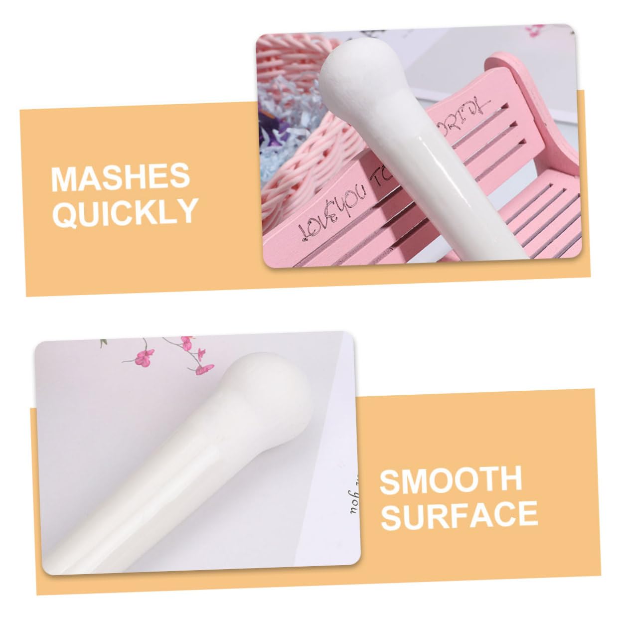 PRETYZOOM 10piezas Cerámica Pestle Para Molienda De Majadero Ergonómico Para Trituración De Especias y Verduras Utensilio De Cocina Práctico y De Limpiar