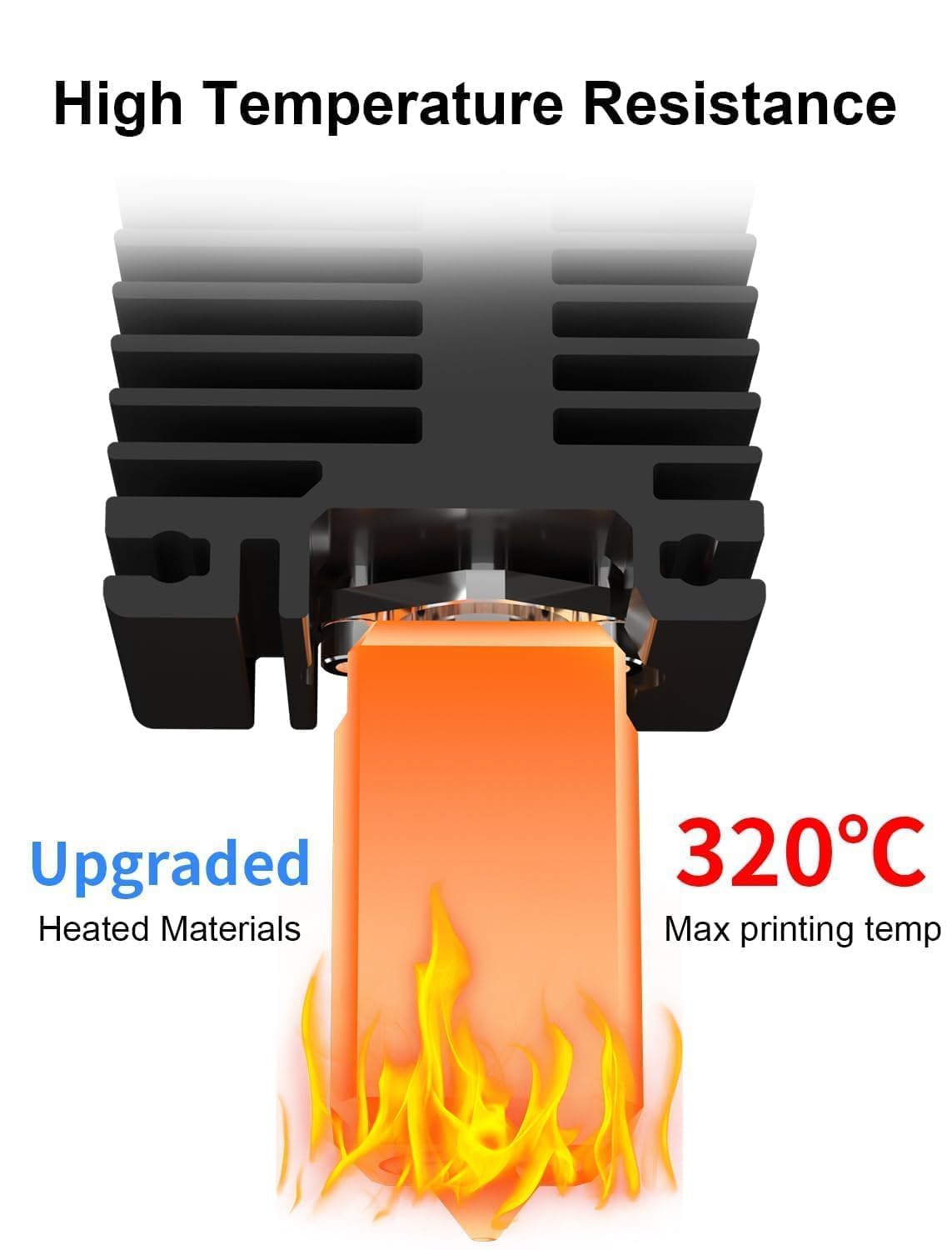 Hotend-Kit P1P P1S für Bambu Lab Serie P1 3D-Drucker, 0,4 mm Bambulab P1-Düse, gehärtete Stahlkonstruktion mit Lüfter, Thermistor, Keramikheizung und Extruder-Heizblock,