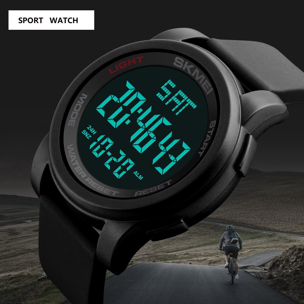 Image secondaire de multifonctions Dual Time montre de sport pour homme, Farsler 50 m étanche Grand cadran numérique, alarme Chronomètre de plein air
