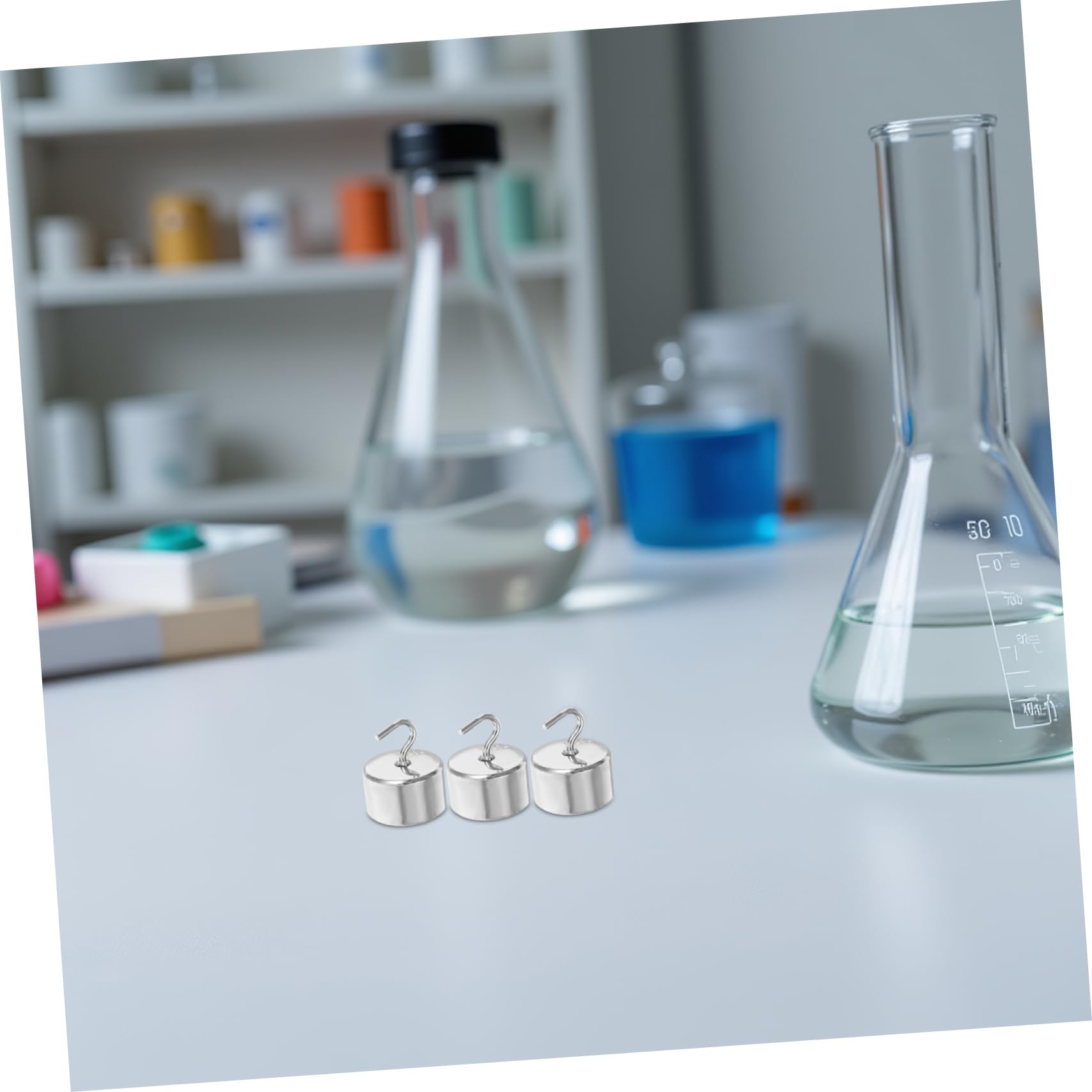 PRETYZOOM 50 Piezas Pesas de Gancho Cromadas para Experimentos de Laboratorio de Física Pesas de Laboratorio de Ciencias