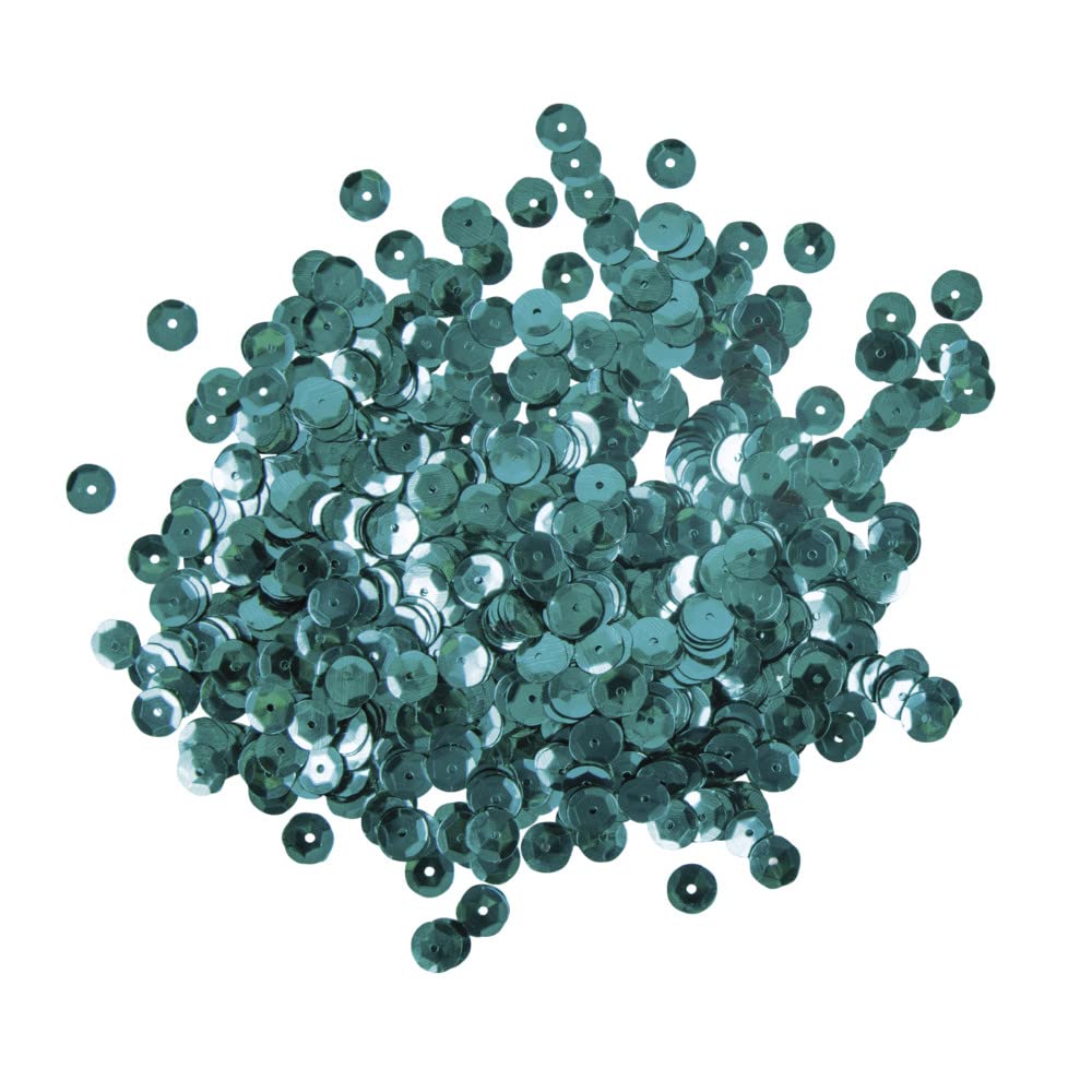 Rayher 3927015 Sequins, Curved, 6 mm Diameter, Self-Service Box of 4000 Pieces, Jade