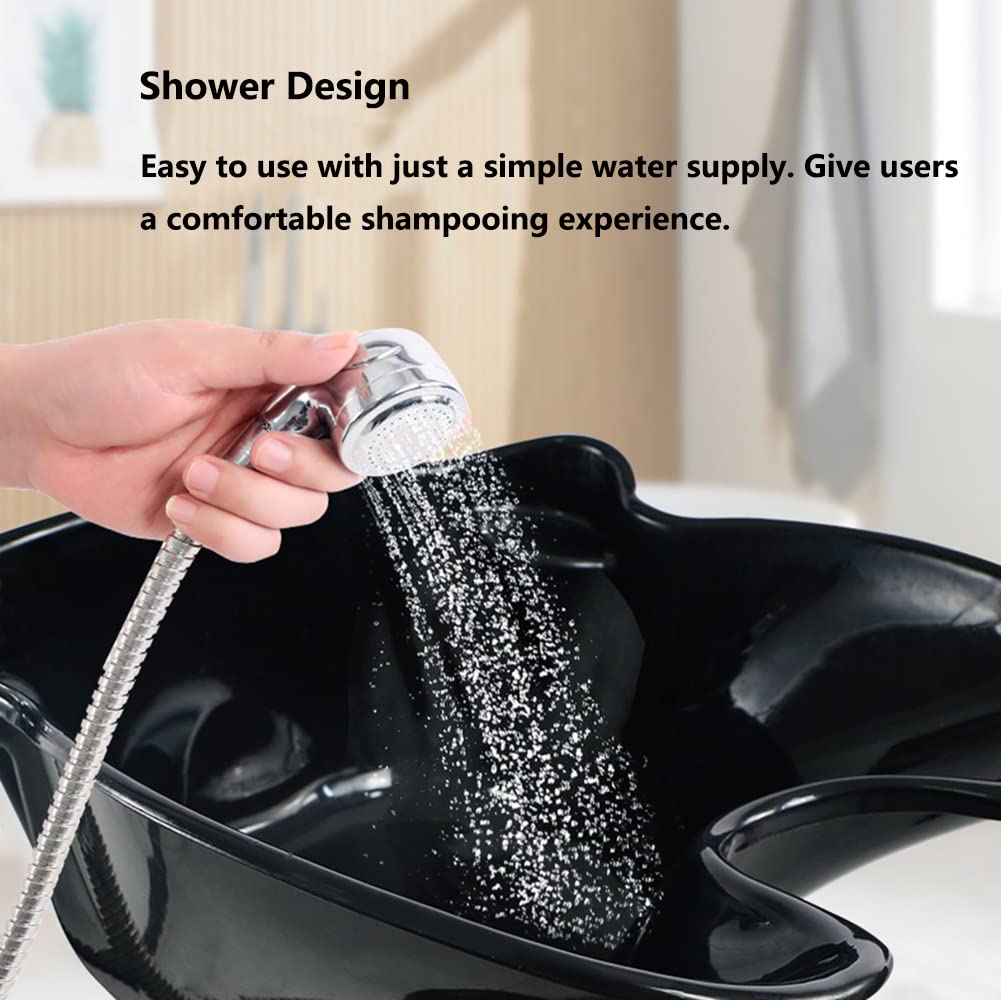 Tragbares Haarwaschbecken, höhenverstellbares Shampoo-Becken mit elektrischer Pumpe, inklusive 2 Eimern und Ablaufschläuchen, für mobile Salons