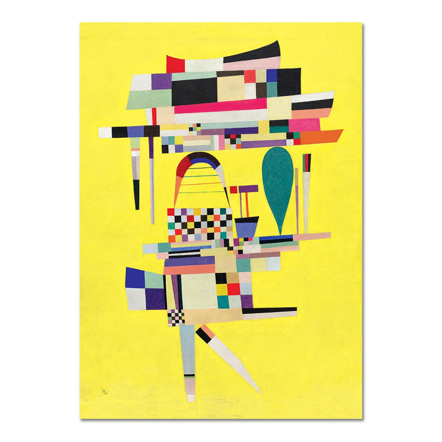 Giallobus - Quadro - Vassily Kandinsky - Pittura gialla - Vetro acrilico - 70x100 - Pronto da appendere - Quadri moderni per la casa