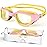 Zeligerstar Kids Swim Goggles,Swimming Goggles for Kids 6-14, Anti-Fog UV Protection Pool Glasses for Boys Girls (Yellow/Pink+Clear Lens)