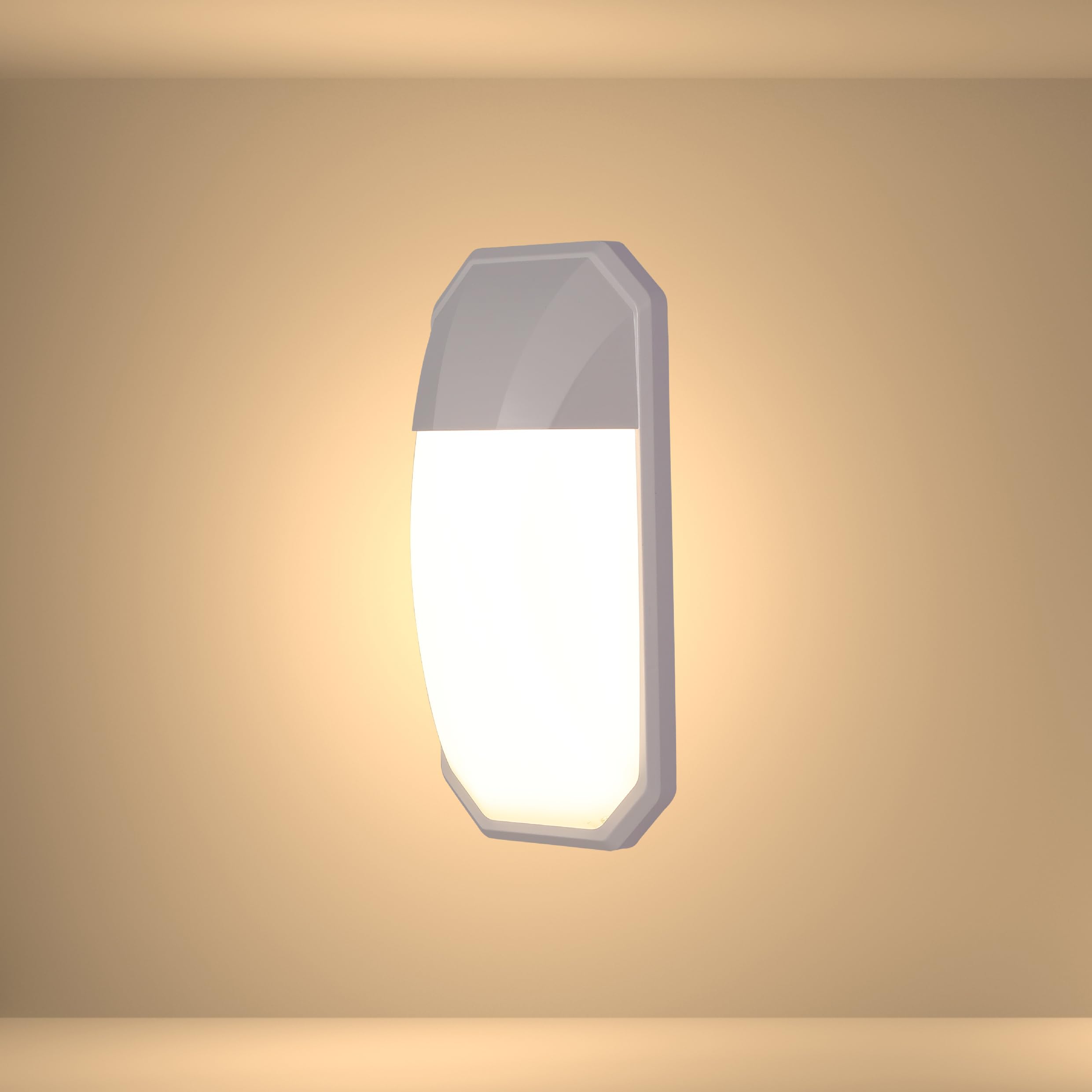 Tekled White Garden Plastic Led Outdoor Wall Light | 15W 4000K Cool | Weather-Resistant Ip54 | For Facades Porches Gardens And Patios | - Cool (Built-In Led)
