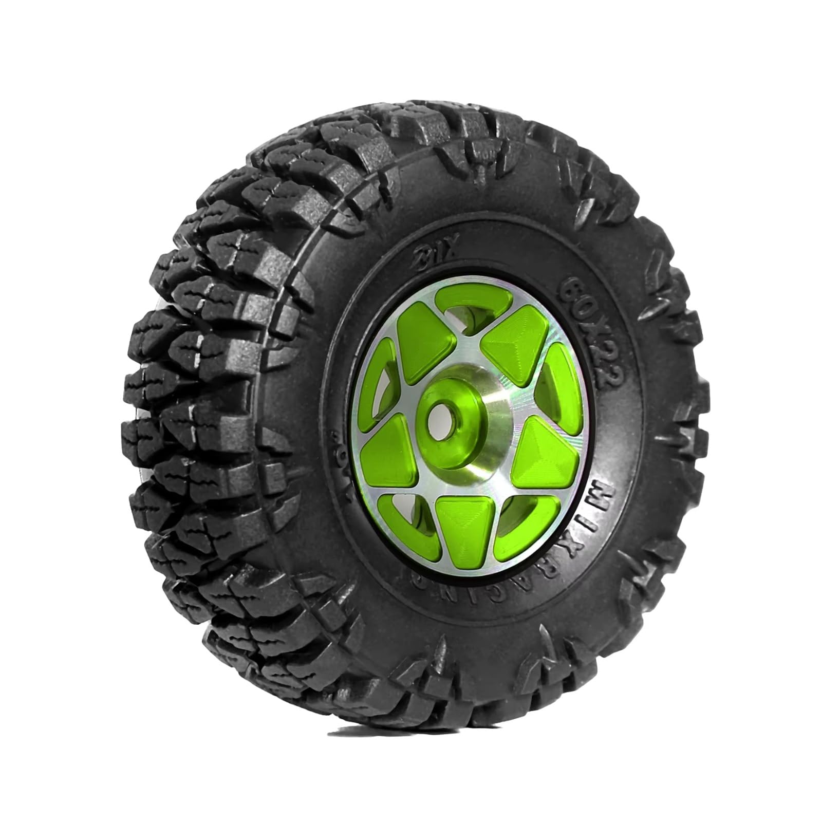RC Pneus Jante pour Axial pour SCX24 AX24 pour TRX4M pour FCX24 1/18 1/24 Lot De 4 Pneus Et Jantes Beadlock en Aluminium De 2,5 Cm pour Chenilles RC(Black)