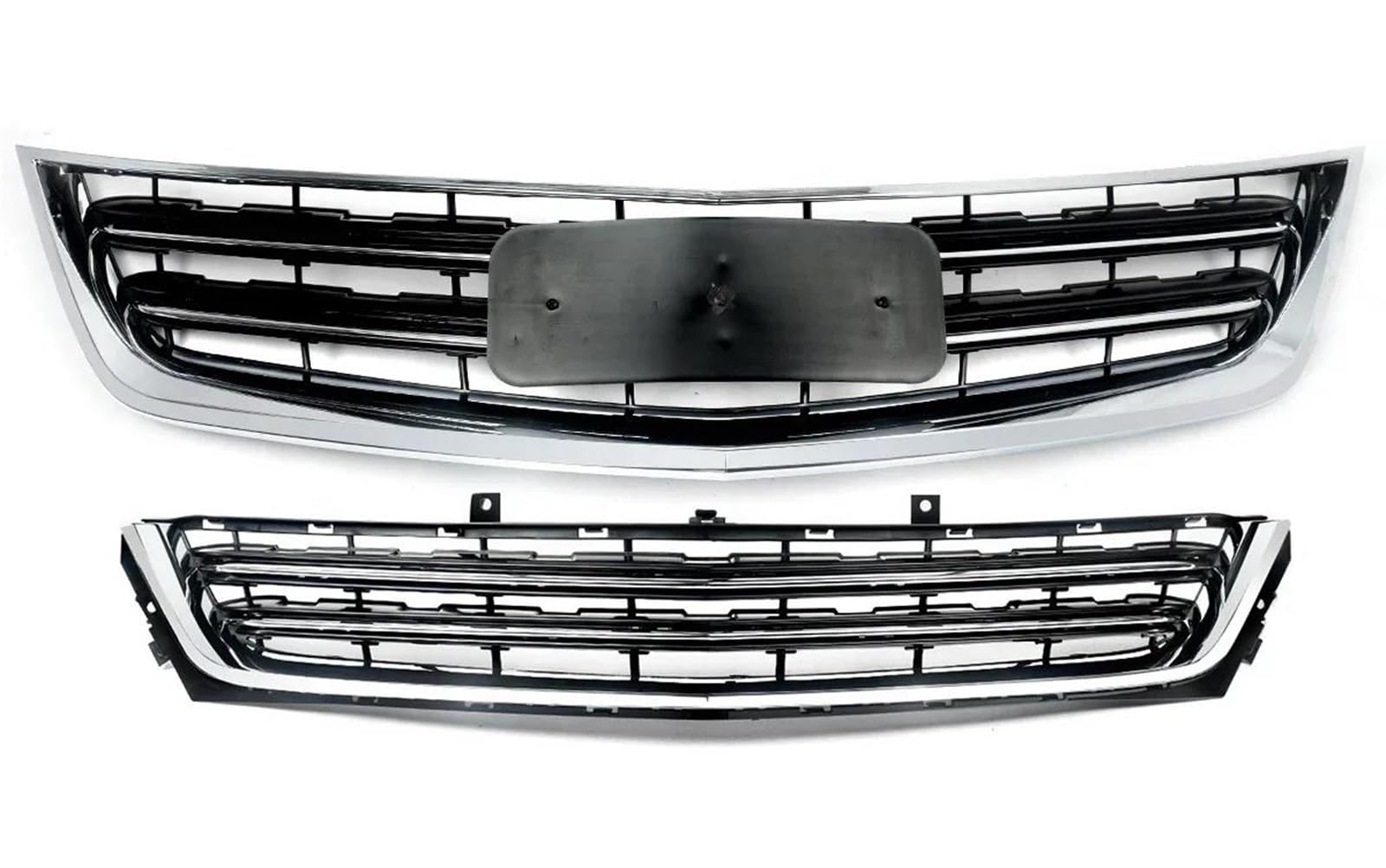ESPYN Car Grille For Chevy For Impala 2014-2020 2Pcs Front Bumper Upper&Lower Grilles Chrome+Black Grill Front Bumper Grille