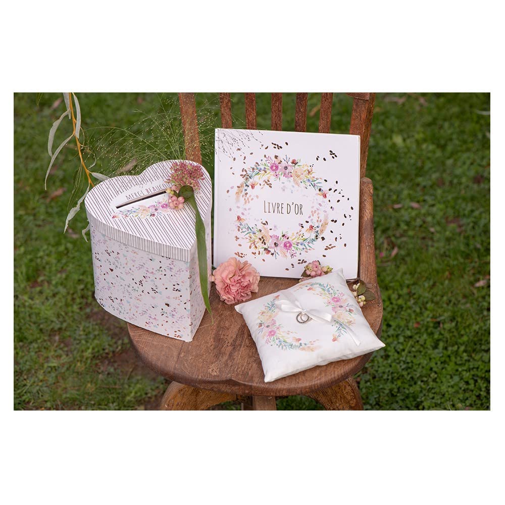 Livre D'or Mariage Fleuri Santex - 20 Pages - 24 Cm - Multicolore - Pour Messages Des Invités