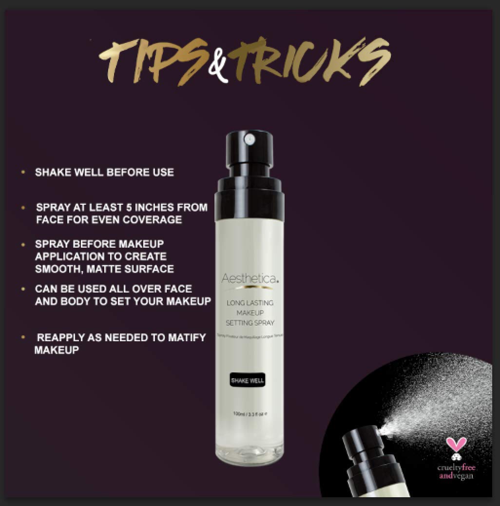 Aesthetica Long Lasting Makeup Setting Spray - Invisible Matte Setting and Finishing Spray with a Weightless Feel - All Day Wear