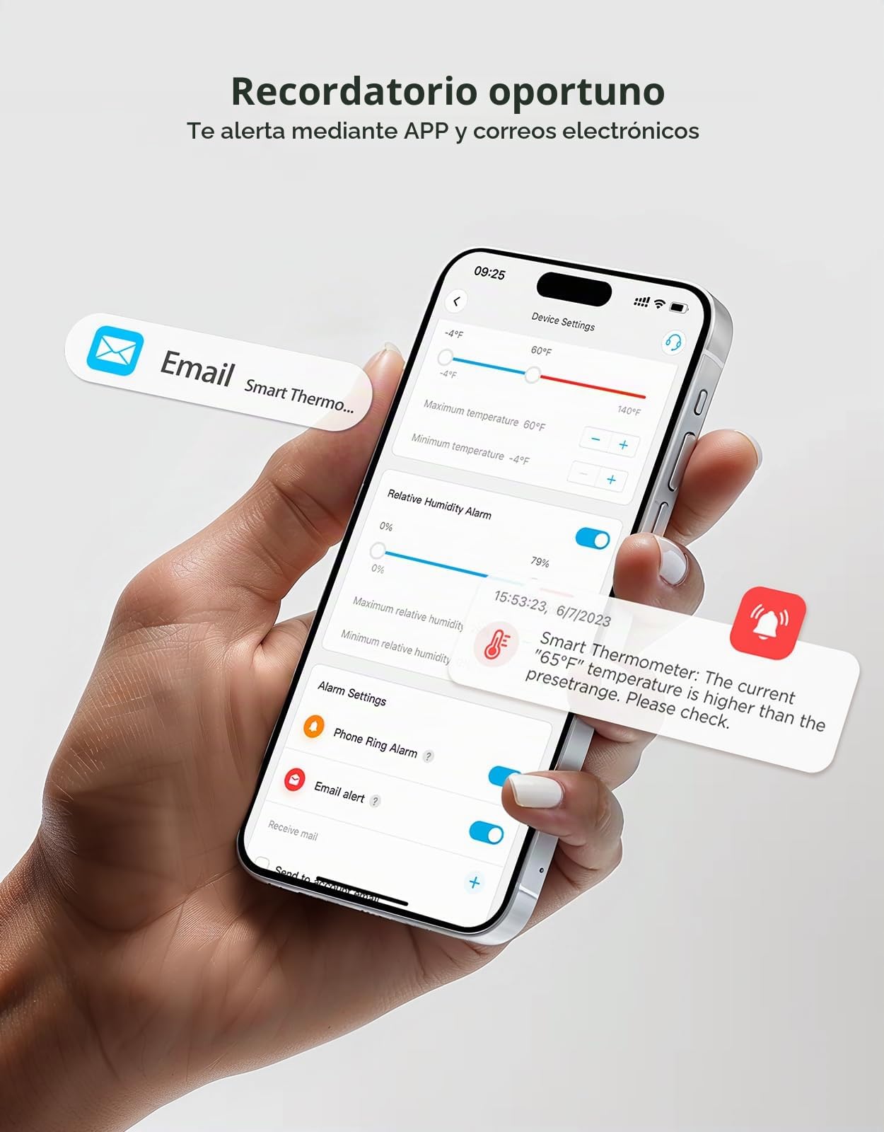 GoveeLife Termómetro higrómetro WiFi, paquete de 6, sensor inteligente de temperatura de humedad con notificaciones de aplicación, 2 años de exportación de almacenamiento de datos gratuito, humedad de