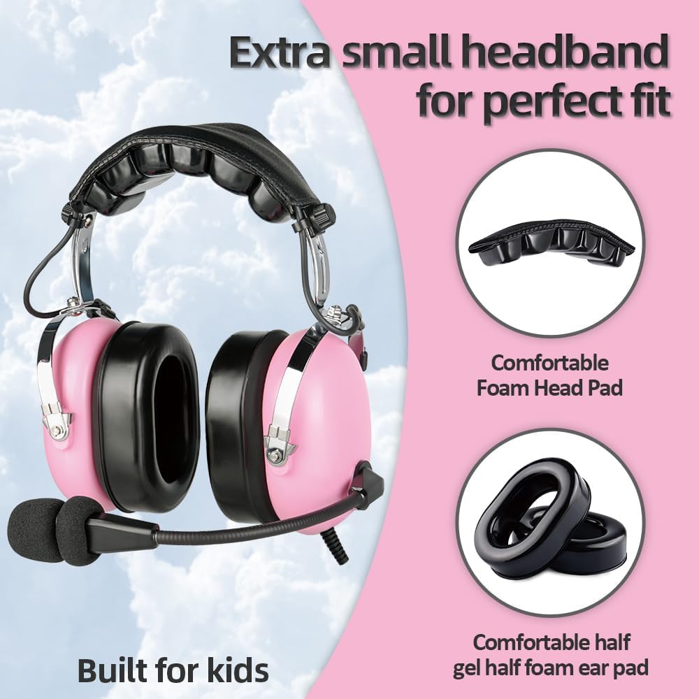 General Aviation Kinder-Headset mit Mikrofon mit Geräuschunterdrückung