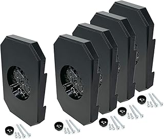 iMBAPrice 8141DBL-BK5 (5-Pack) Black Color Siding Lamp Mounting Kits with Built-in Box for 1/2 Inch (0.5") Outdoor Double 4" Siding Lap 1/2" Vertical Double Siding Lap
