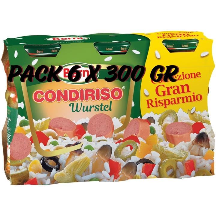 Condimento CondiRiso Wurstel °° Pack 6 Barattoli da 300 gr Vetro
