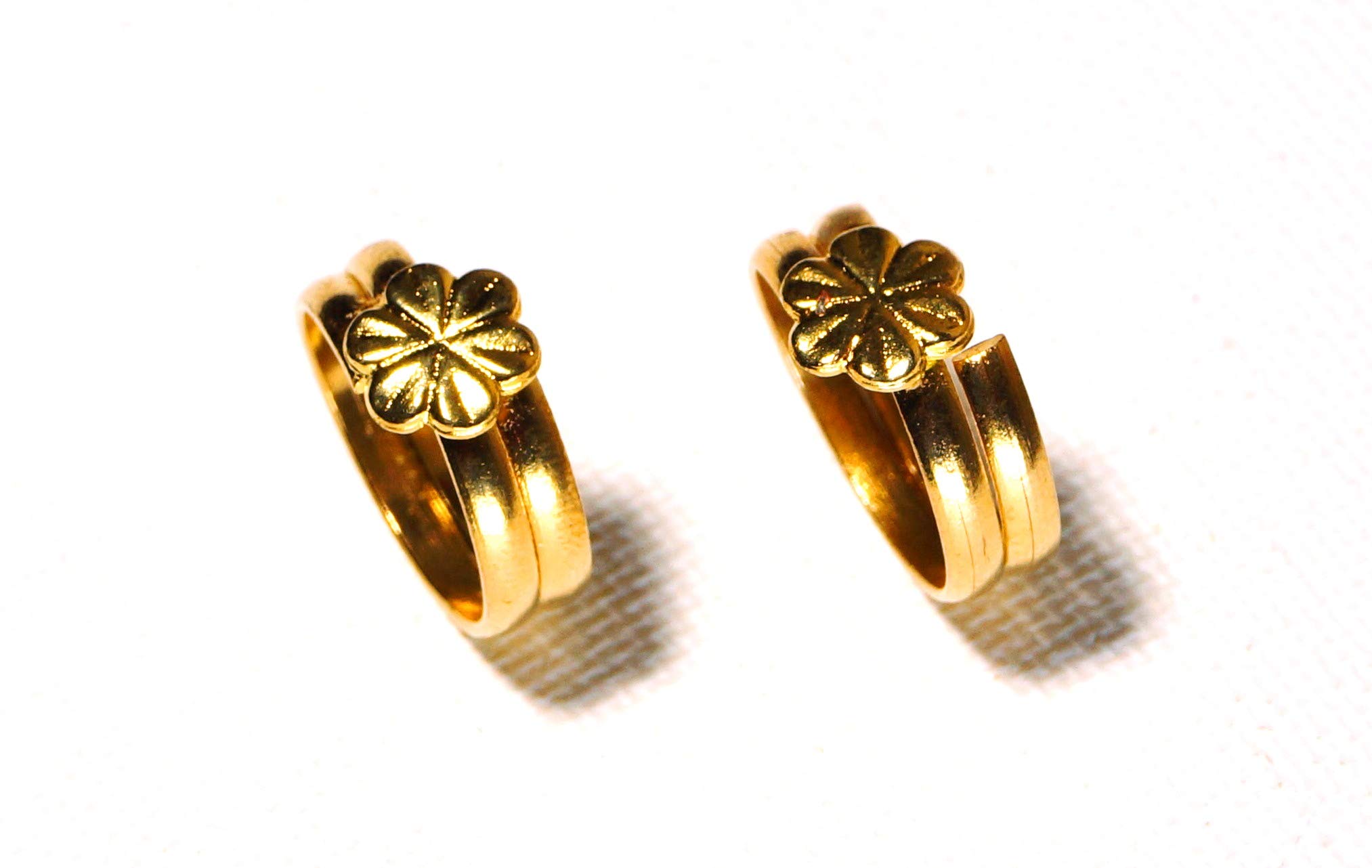 Deccani Handicrafts Metal Alloy (Panchaloha) Toe Ring for Women- 2 Rounds with Flat Flower on Top (Gold) (B088TR1S2G) Amazon Price History, Amazon Price Tracker