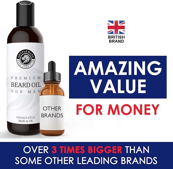 Beard Oil - 100ml XL Bottle - Non Greasy Conditioning Beard Oil For Men - Great Gift For Men With A Beard