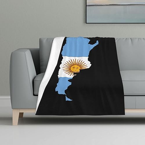 Argentina Terrain Map Flannel Blanket 32x48in Material Skin-Friendly Warm and Comfortable