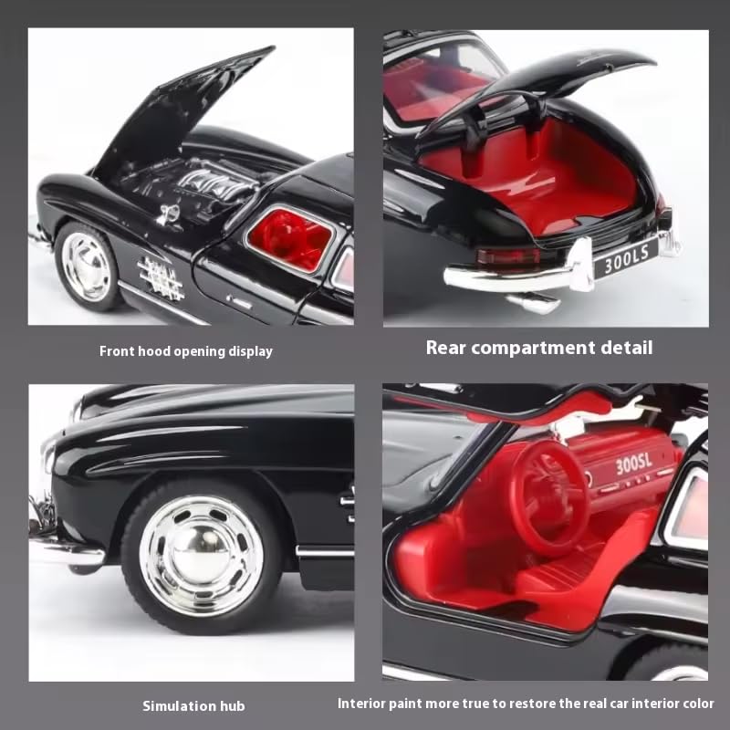 Image of Alokik Enterprise 1:32 Mercedees Benz Classic 300LS Sport Diecast Metal Pull Back Car with 2 Openable Doors with Sound and Lights Toy Decoration Car Best Gift Toys for Kids 【Color As Per Stock】