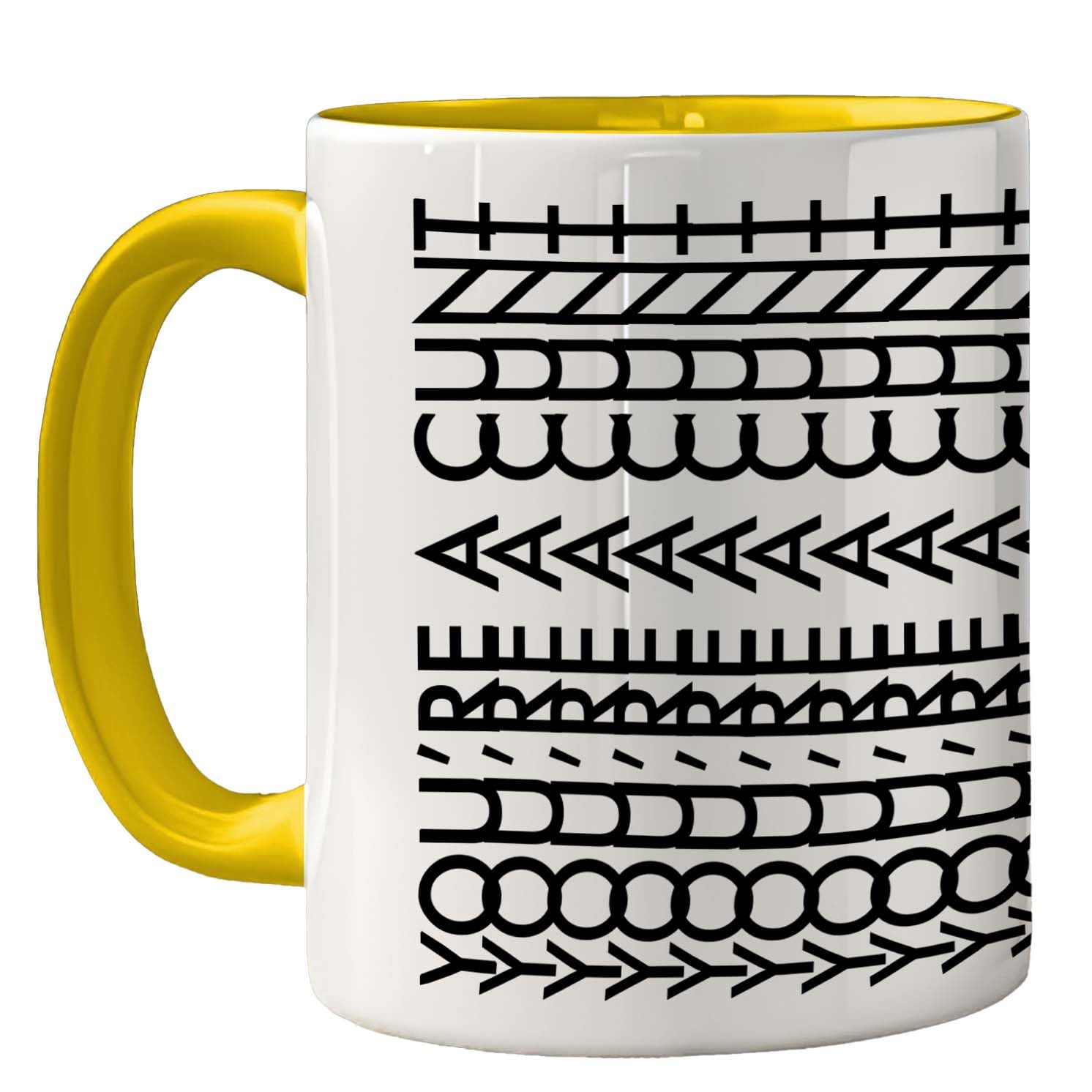 Funny Mug for Men Women - You're A C*nt - Rude Sarcastic Slogan Gifts for Work Colleagues, Crude Fun Novelty Joke Gag Gift Humour Birthday Friends, 11oz Yellow Ceramic Premium Mugs Cup