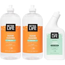 Better Life Floor Cleaner Citrus Mint 32 Oz Pack of 2 + Toilet Bowl Cleaner 24 Oz Pack of 1