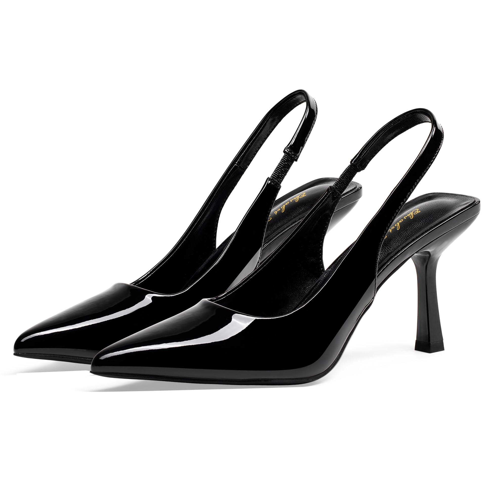 Elisabet Tang 3.14 in Trendy Slingback Stiletto Pumps for Women - Sexy Slip on Pointed Closed Toe mid High Heels Daily Party Office