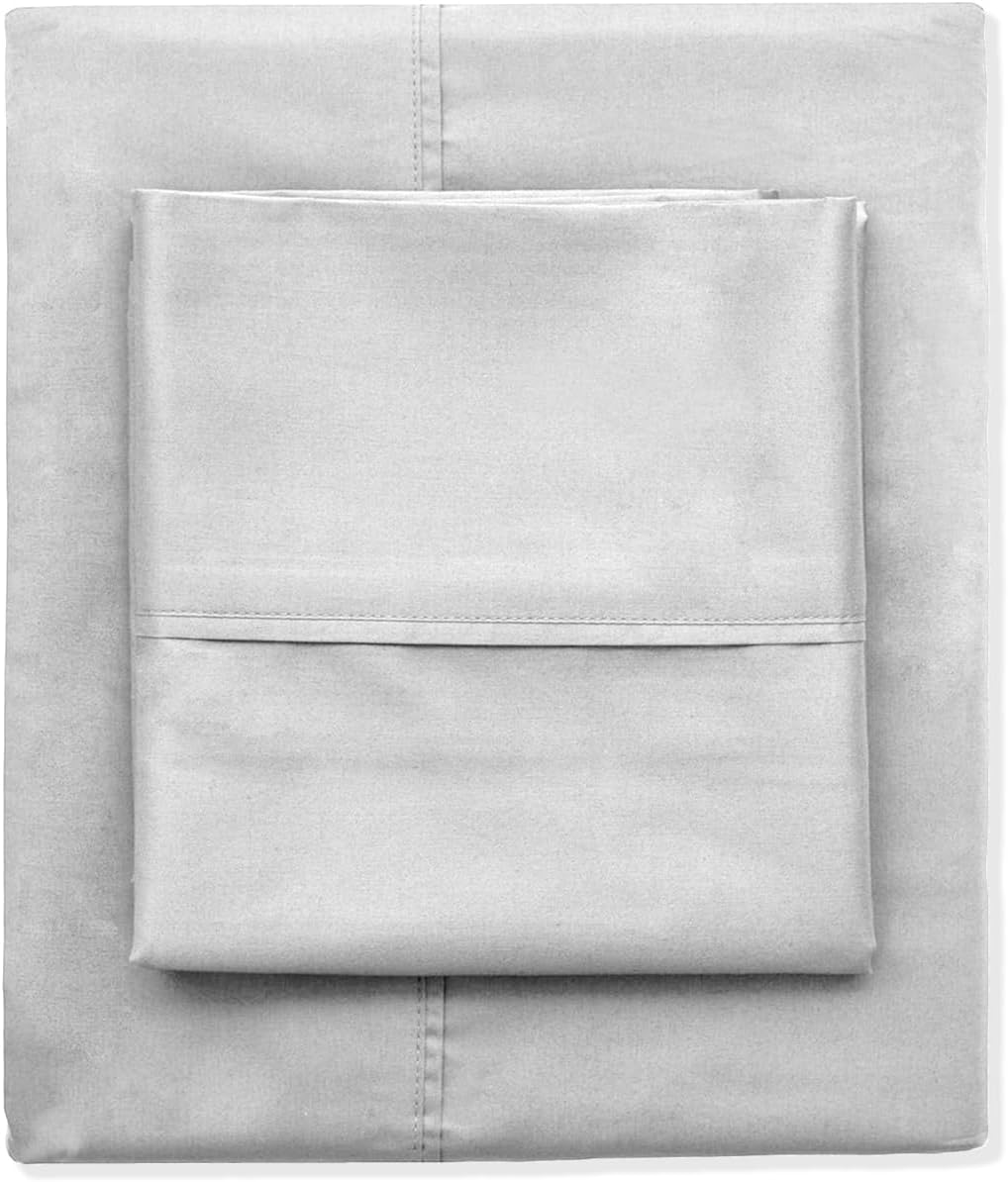 Linen Closet 300 Thread Count Organic Cotton King Pillowcases, Set of 2, Arctic