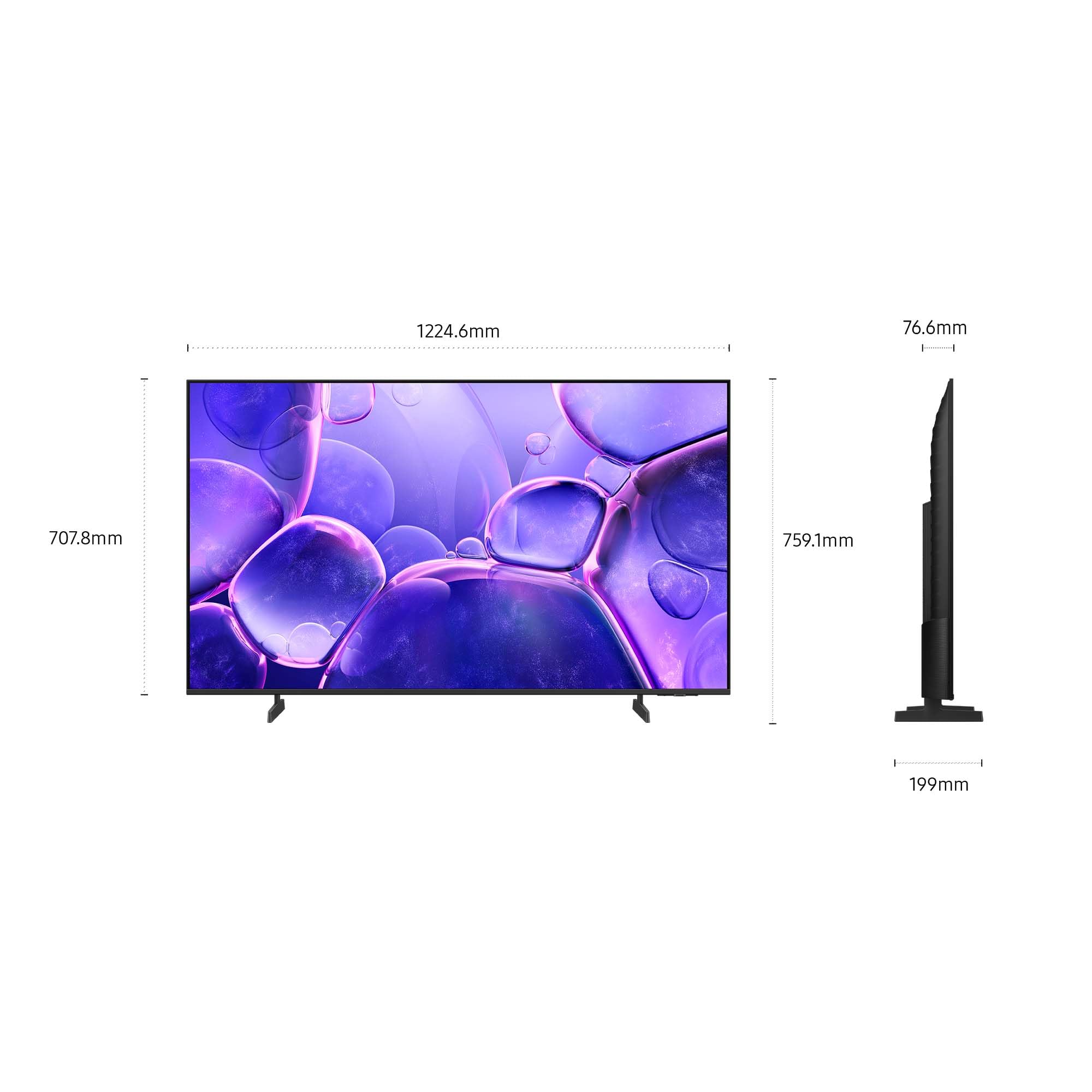 Samsung Crystal UHD 4K Smart TV 55'' UE55U8090FUXZT, Crystal 4K Processor, HDR, Smart Experience, OTS Lite & Adaptive Sound, Metal Stream Design, 2025