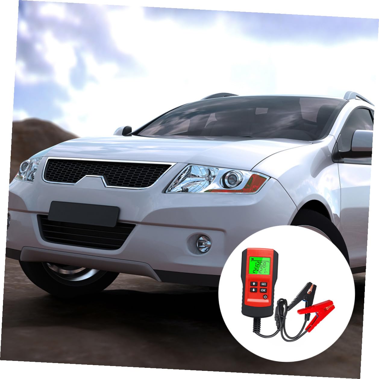 Hemobllo Tester per Batteria Auto 12v Schermo Lcd Retroilluminato e Analizzatore Digitale, Strumento per Batterie Veicoli, Controllo Tensione e Resistenza, Adatto a Automobili e Veicoli