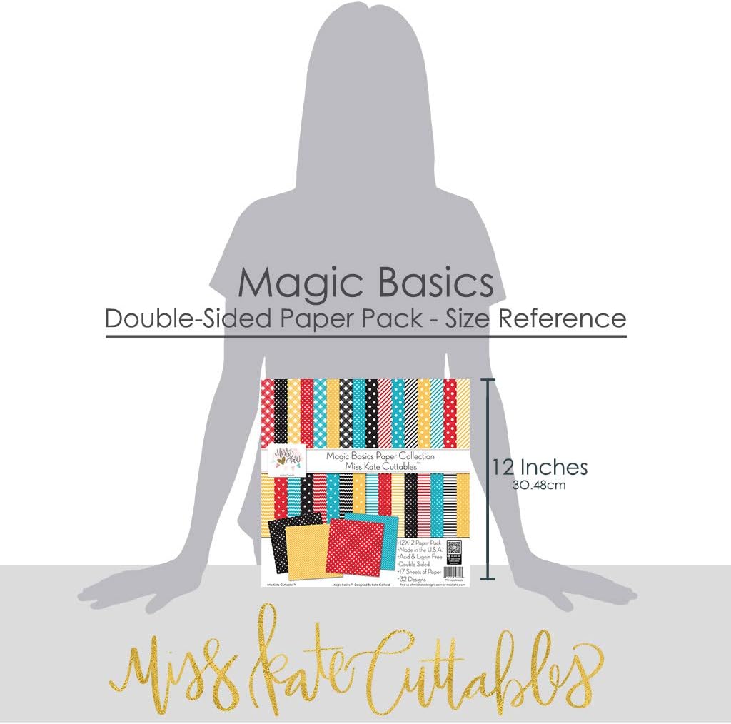 Pattern Paper Pack - Magic Basics - For Disney - 17 Double-Sided 12"x12" Collection Includes 34 Patterns - Scrapbooking Card Making Crafting - by Miss Kate Cuttables